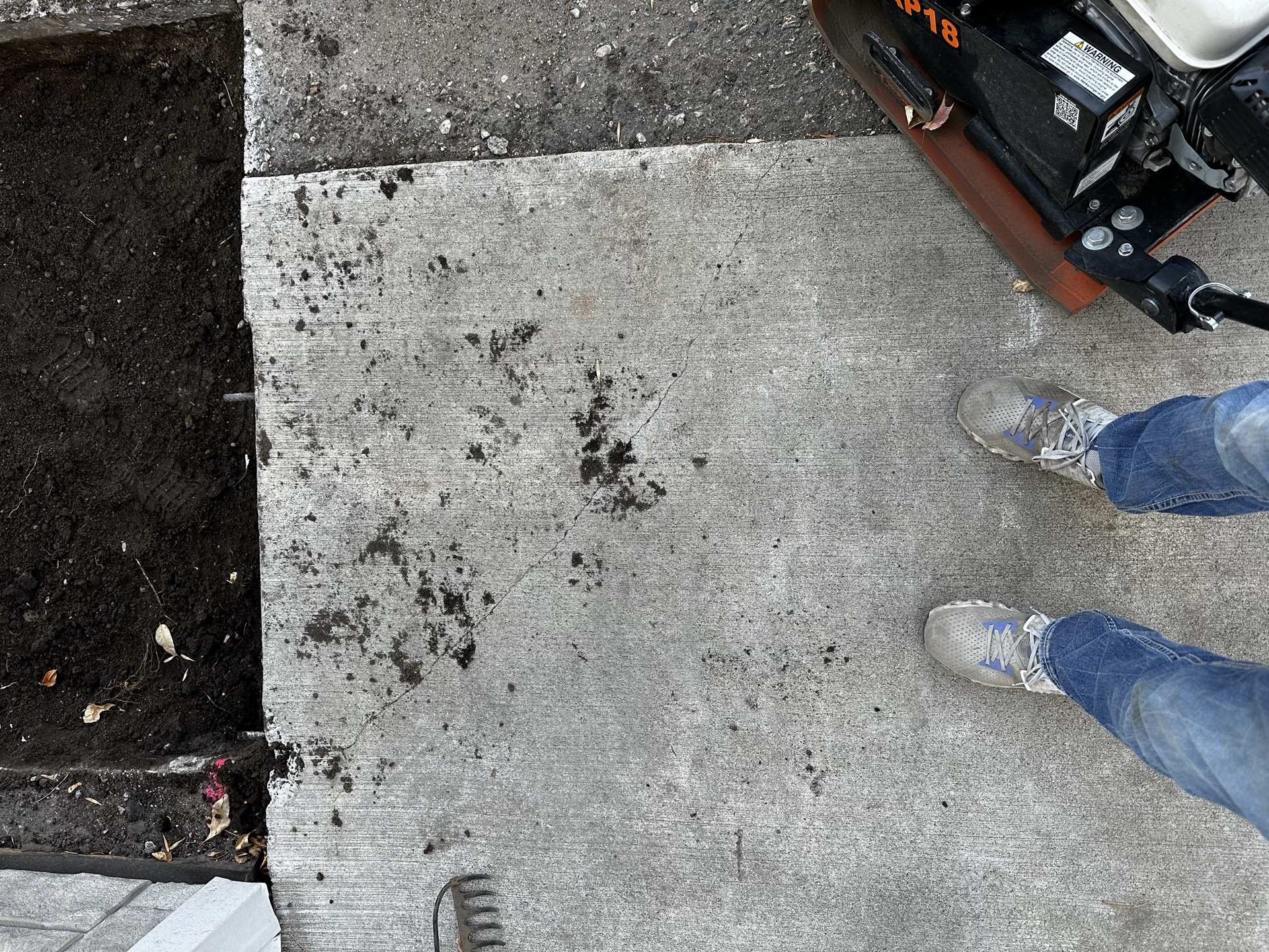 Fresh concrete pour site work