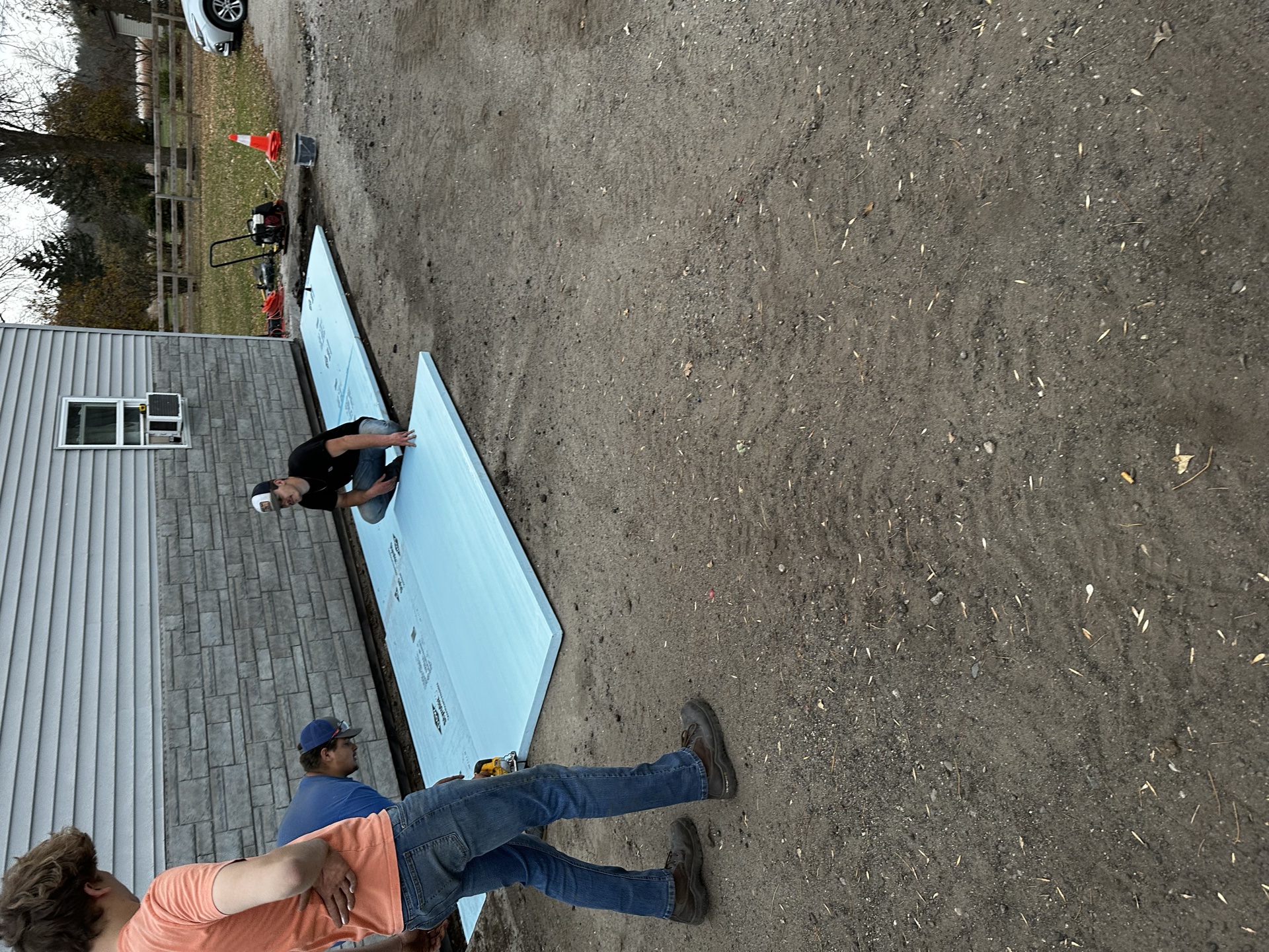 Outdoor deck foundation prep