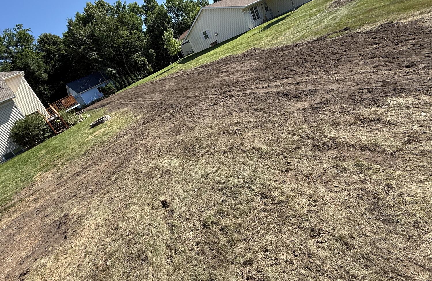 Stump grinding and land leveling — finished graded ground in St. Joseph MN 56374