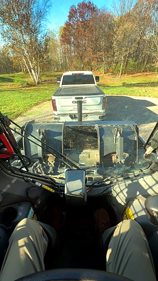 View from the Bobcat cab during the equipment check before Monday